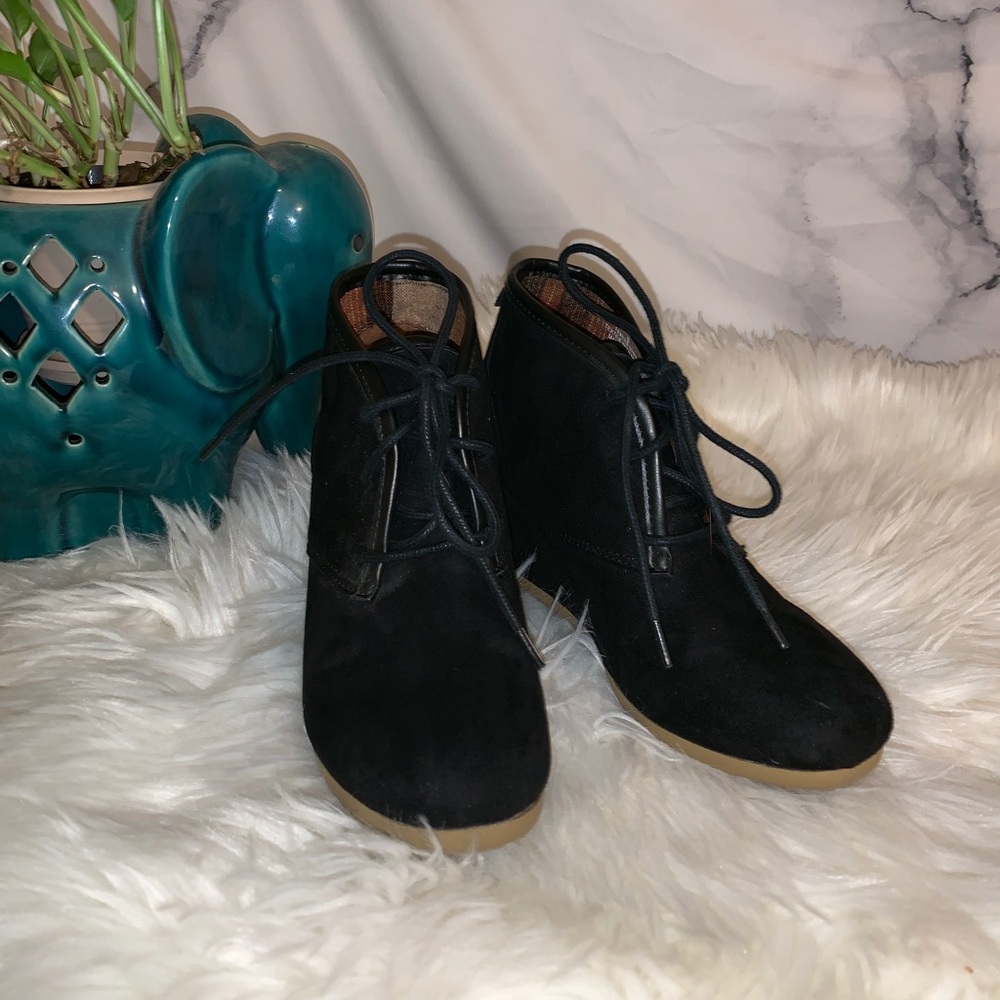 Laced Wedged Booties